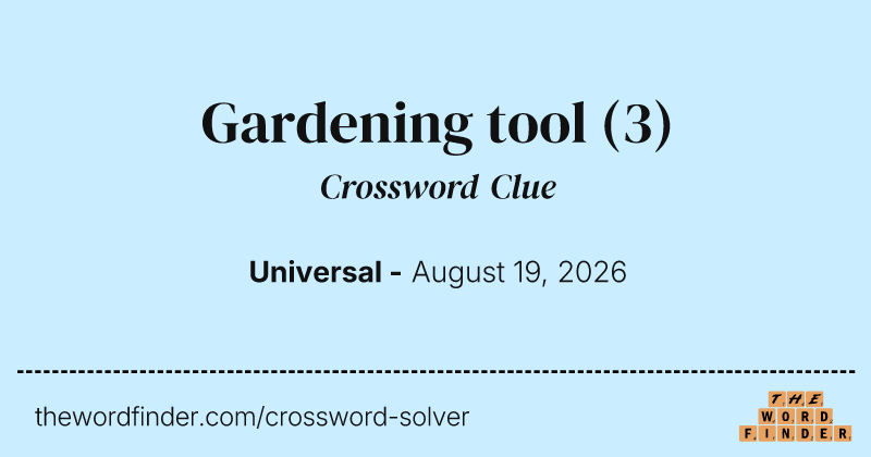 Gardening tool crossword clue image