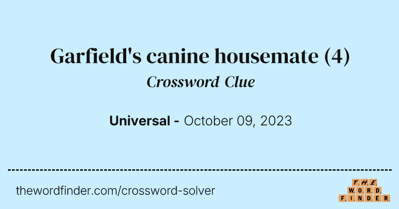 Garfield's canine housemate crossword clue image