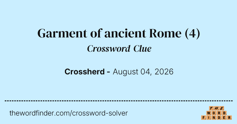 Garment of ancient Rome crossword clue image
