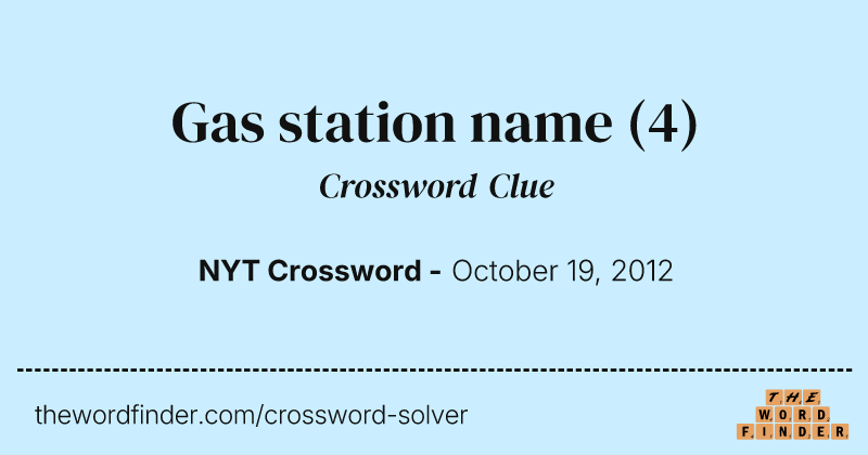 Gas station name crossword clue image