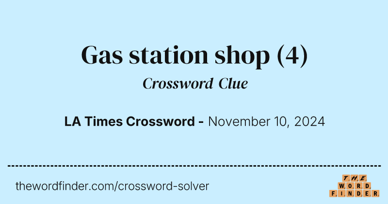 Gas station shop crossword clue image