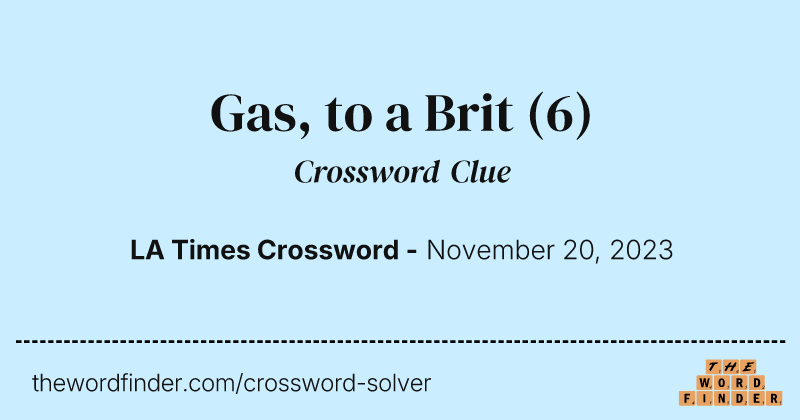 Gas, to a Brit crossword clue image