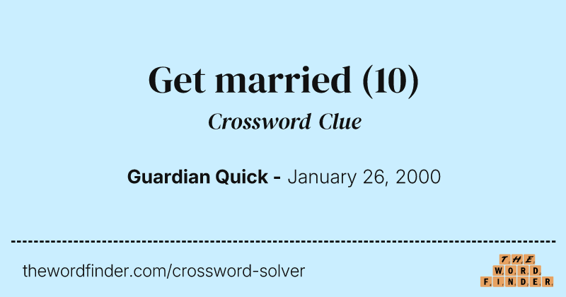 Get married crossword clue image