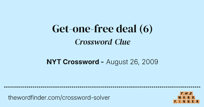 Get-one-free deal crossword clue image