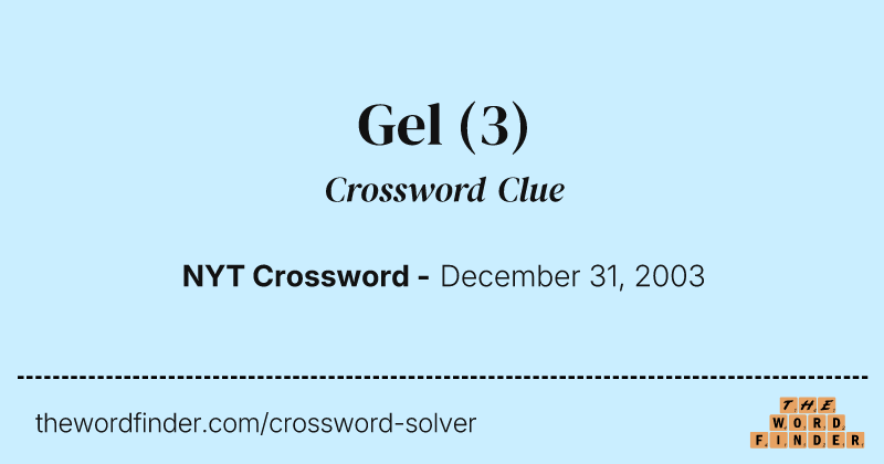 Gel crossword clue image