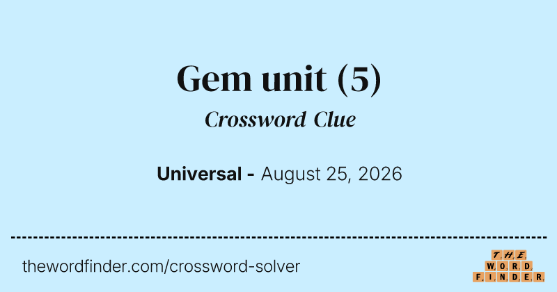 Gem unit crossword clue image