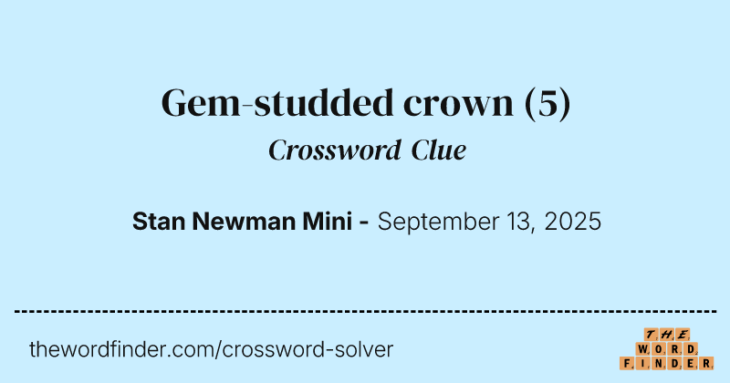 Gem-studded crown crossword clue image