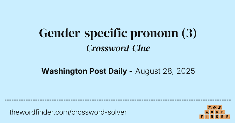 Gender-specific pronoun crossword clue image