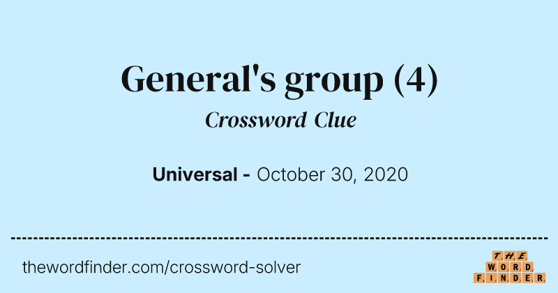 General's group crossword clue image