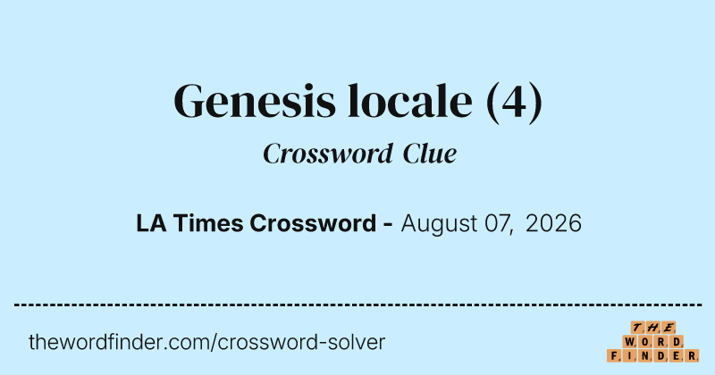 Genesis locale crossword clue image