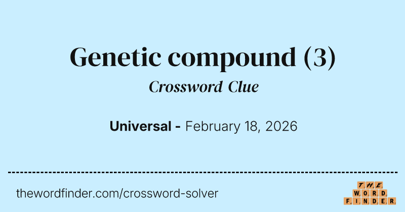 Genetic compound crossword clue image