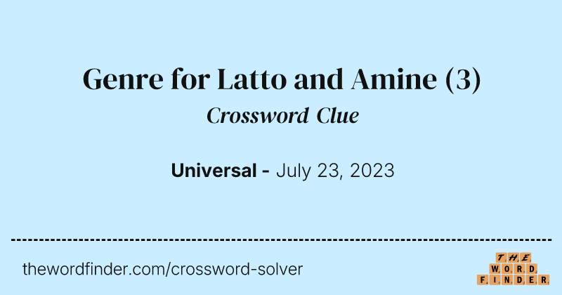 Genre for Latto and Amine crossword clue image