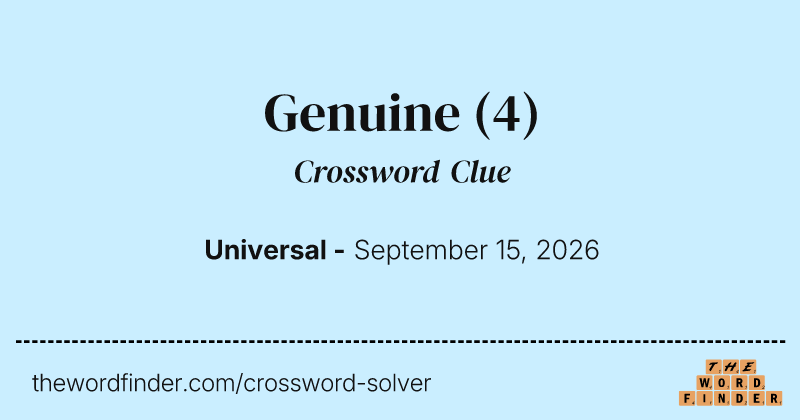Genuine crossword clue image