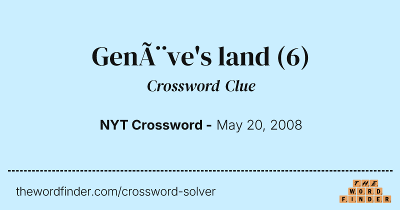 Genève's land crossword clue image