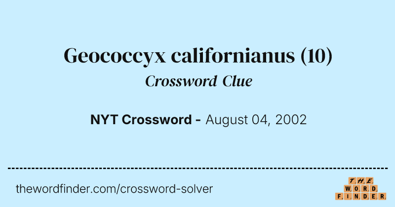 Geococcyx californianus crossword clue image