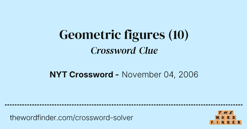 Geometric figures crossword clue image