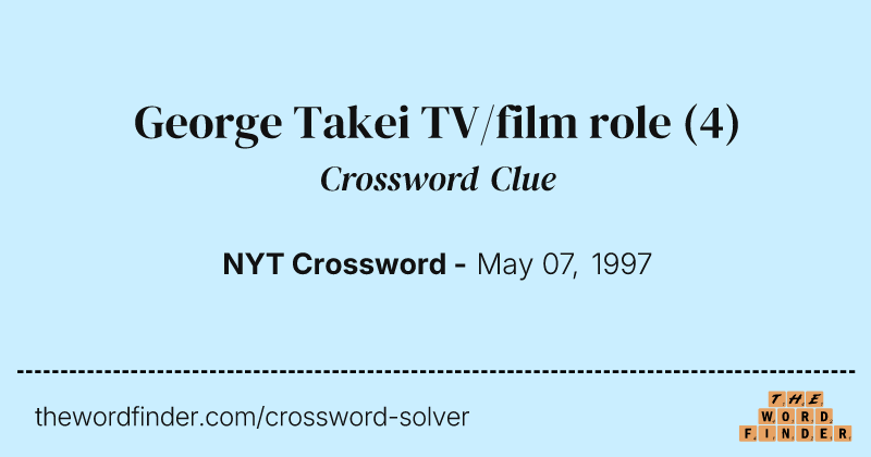 George Takei TV/film role crossword clue image