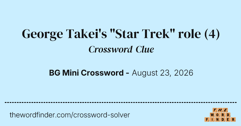 George Takei's "Star Trek" role crossword clue image