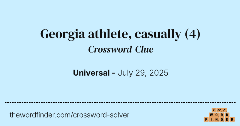 Georgia athlete, casually crossword clue image