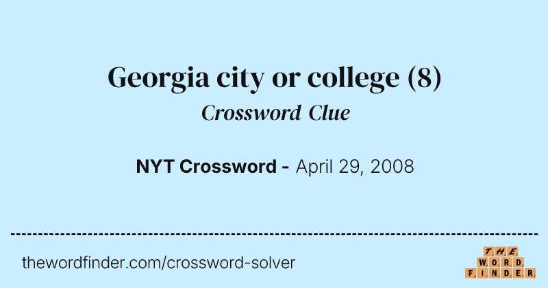 Georgia city or college crossword clue image