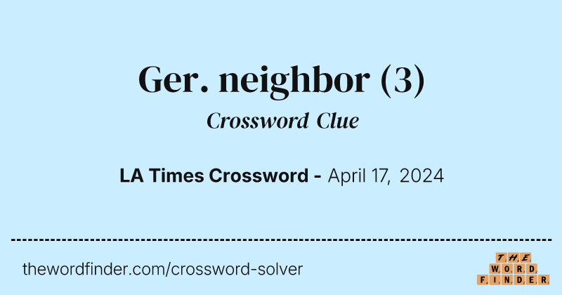 Ger. neighbor crossword clue image