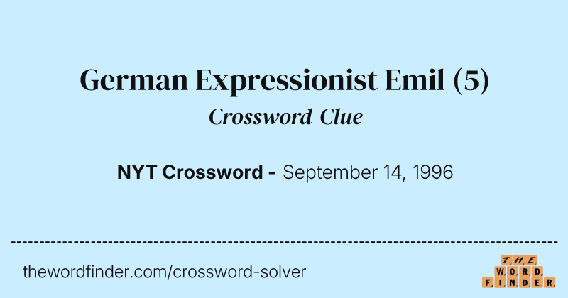 German Expressionist Emil crossword clue image