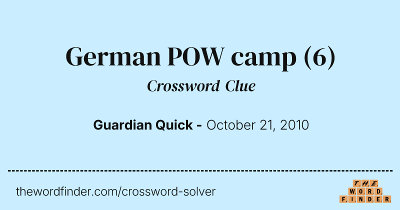 German POW camp crossword clue image
