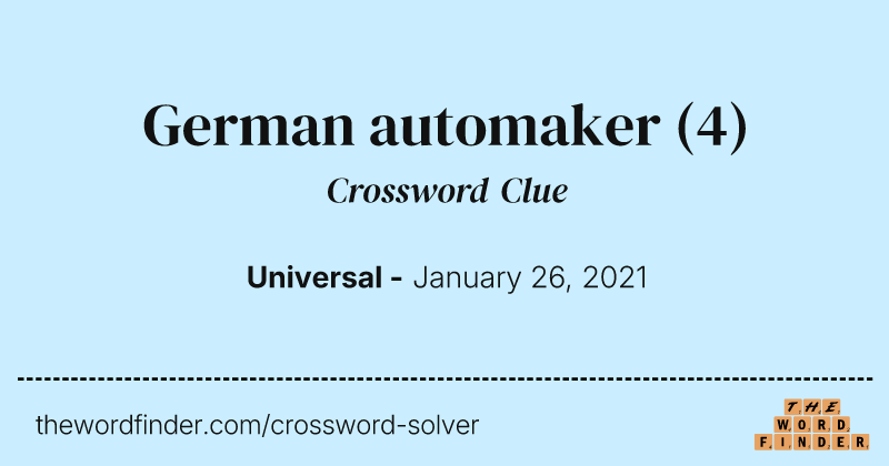 German automaker crossword clue image