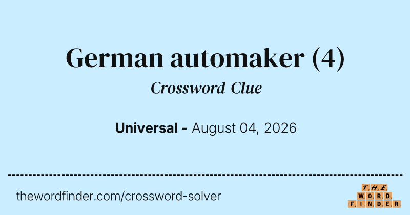 German automaker crossword clue image