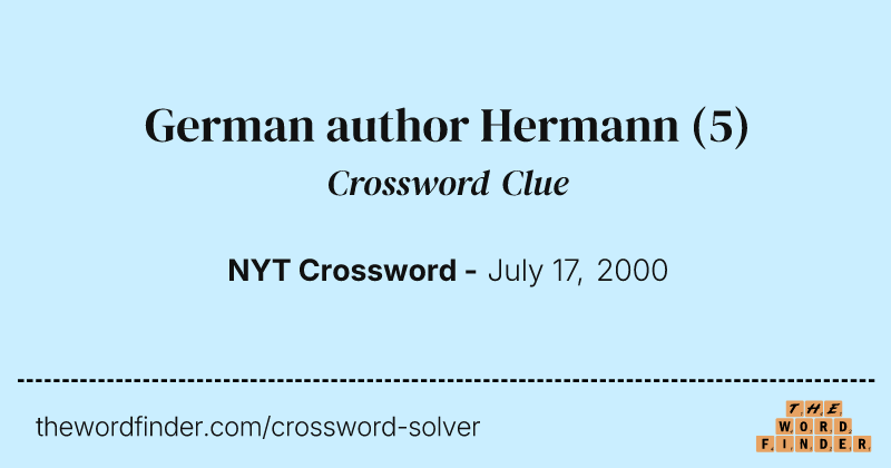 German author Hermann crossword clue image