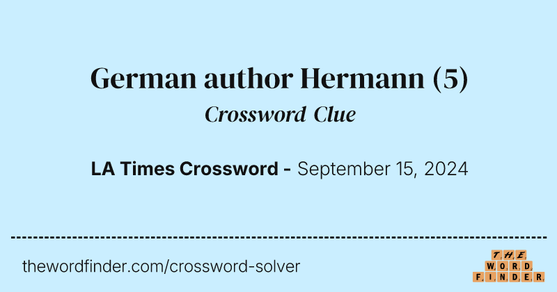 German author Hermann crossword clue image