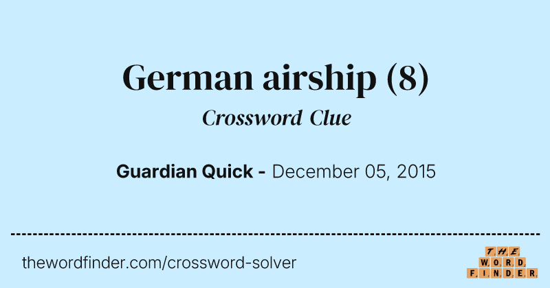 German airship crossword clue image