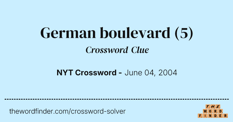 German boulevard crossword clue image