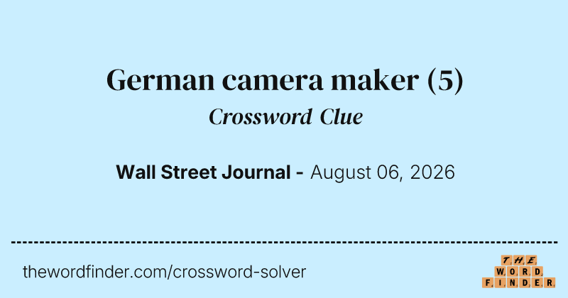 German camera maker crossword clue image
