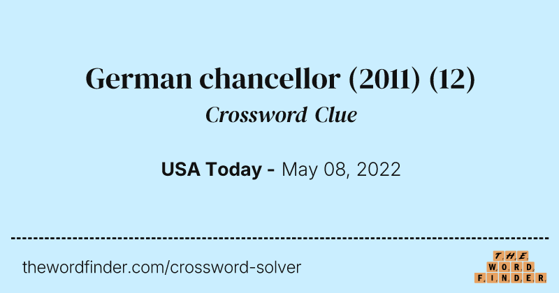 German chancellor (2011) crossword clue image