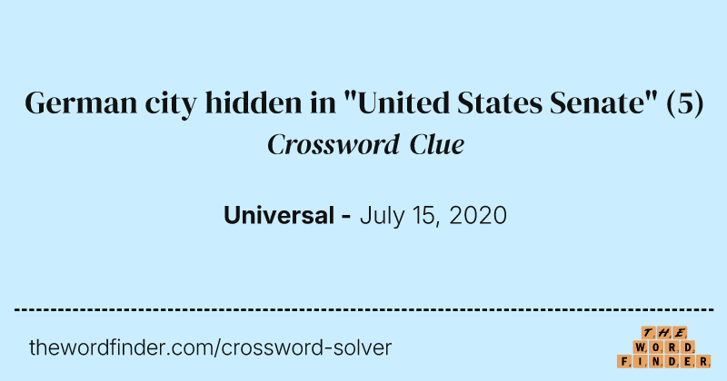 German city hidden in "United States Senate" crossword clue image