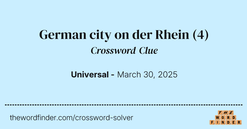German city on der Rhein crossword clue image