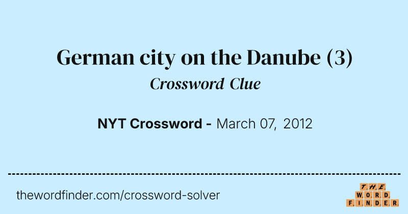 German city on the Danube crossword clue image