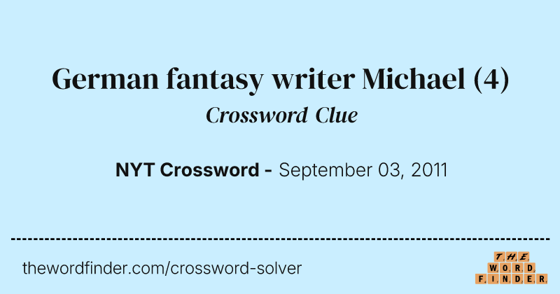 German fantasy writer Michael crossword clue image