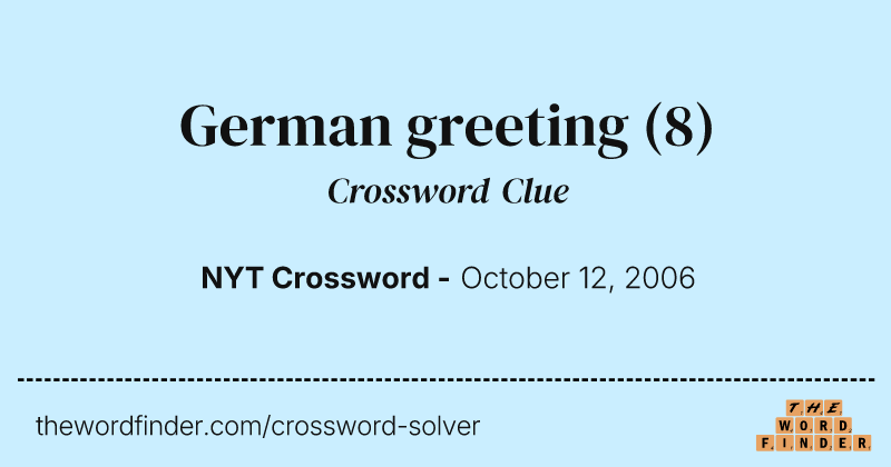German greeting crossword clue image