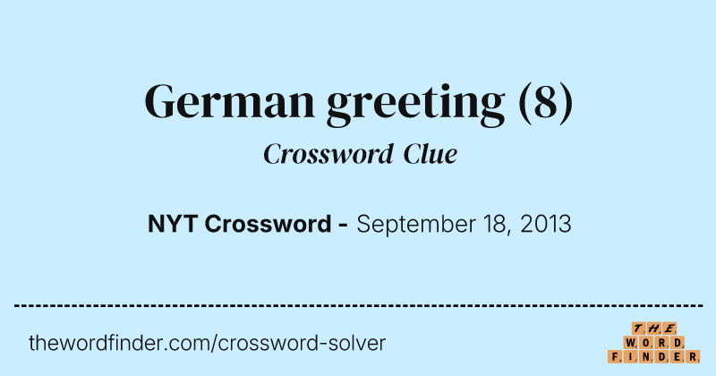 German greeting crossword clue image