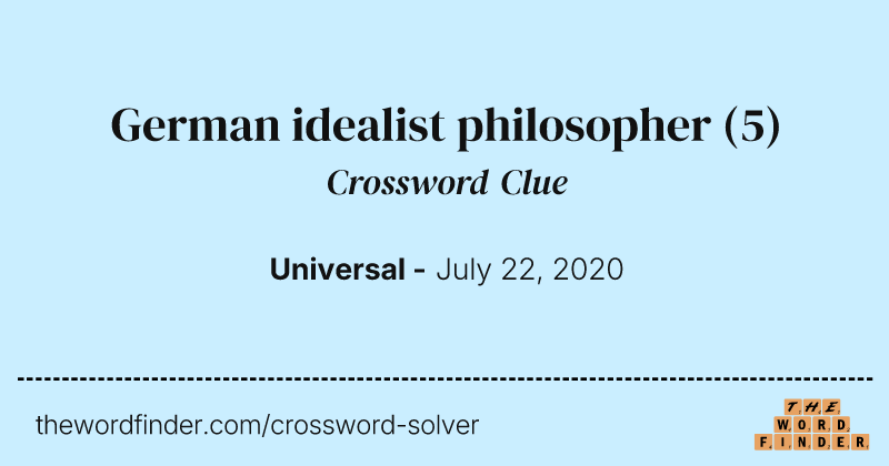 German idealist philosopher crossword clue image