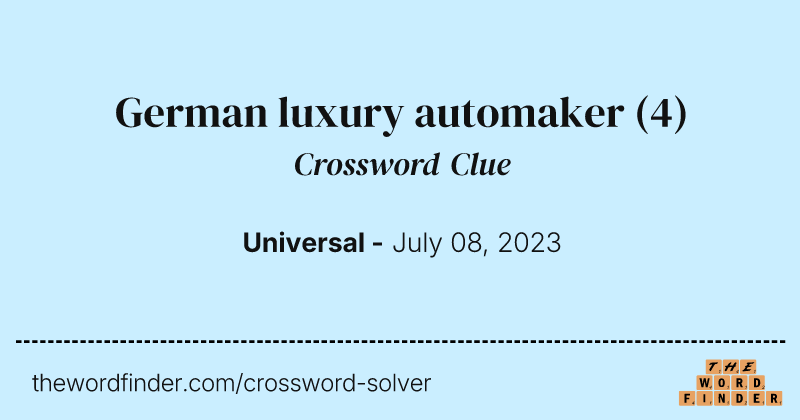 German luxury automaker crossword clue image