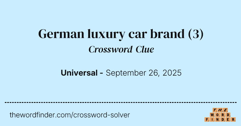 German luxury car brand crossword clue image