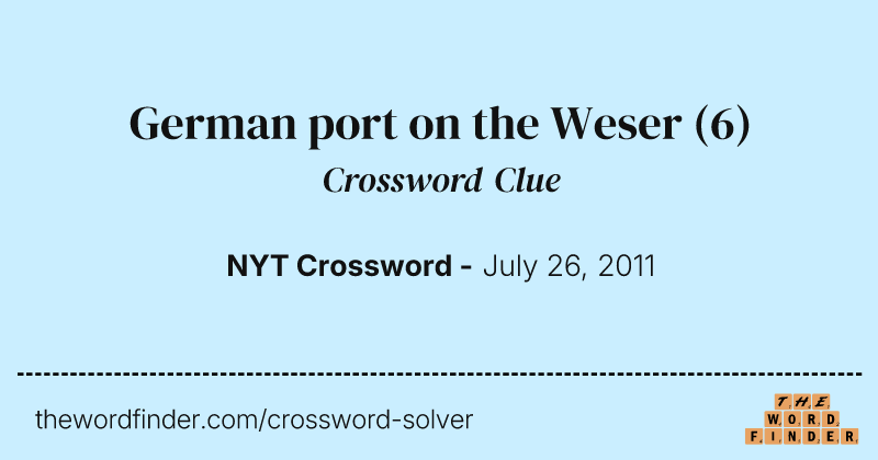 German port on the Weser crossword clue image