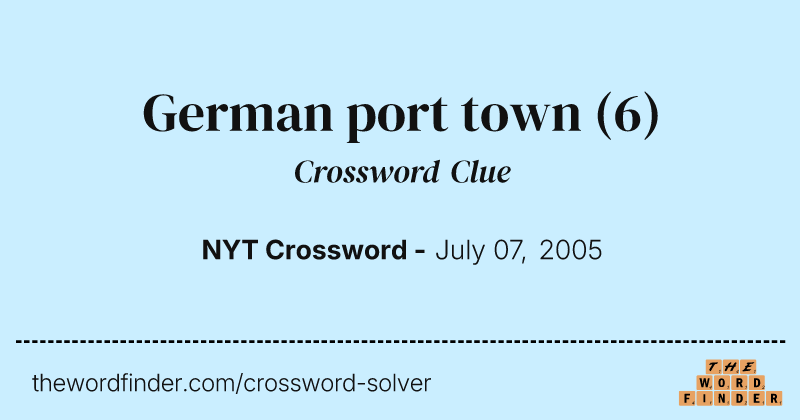 German port town crossword clue image