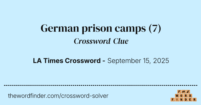 German prison camps crossword clue image