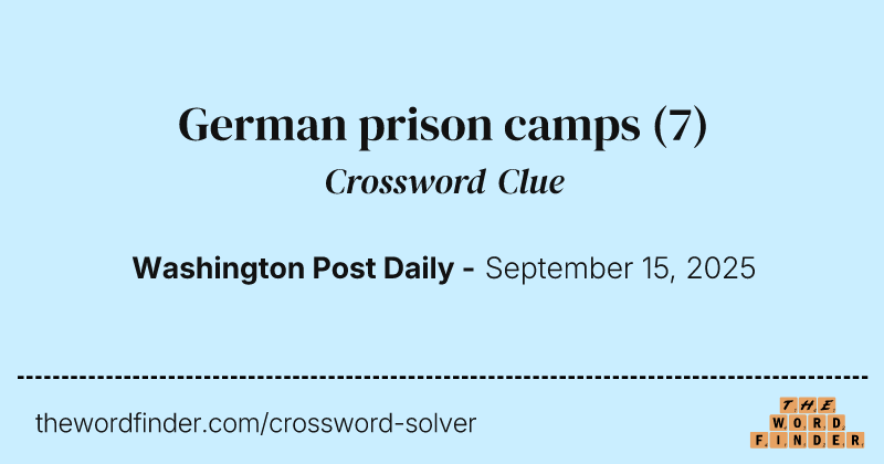 German prison camps crossword clue image