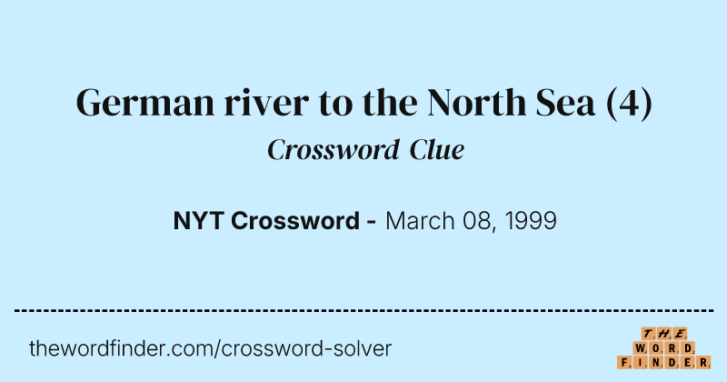 German river to the North Sea crossword clue image
