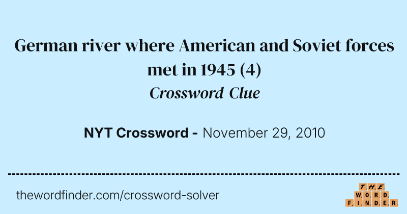 German river where American and Soviet forces met in 1945 crossword clue image